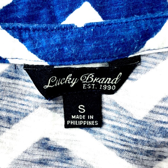 Lucky Brand Chevron Striped Henley Top Tee Size S - Picture 8 of 8